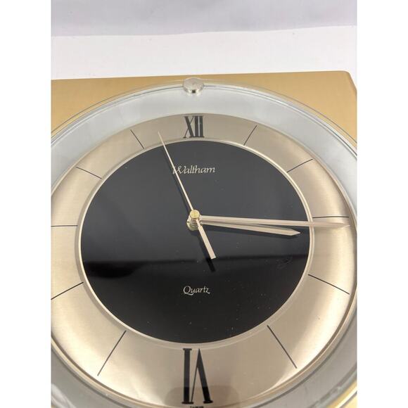 VTG Waltham Spartus 11" Quartz Wall Collectible Clock 80s Gold WORKS - Picture 9 of 16